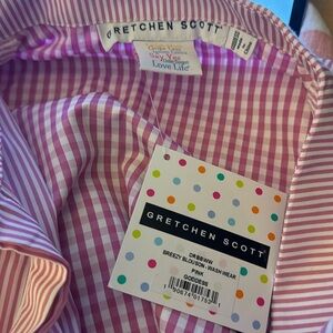 Gretchen Scott striped shirt dress with belt NWT